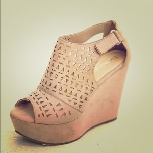 Brand new super cute suede wedges!